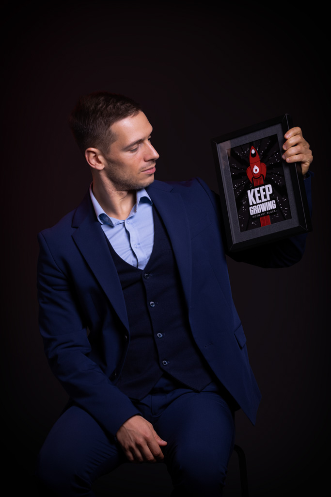 Ensaio fotográfico profissional em estúdio para perfil corporativo e LinkedIn